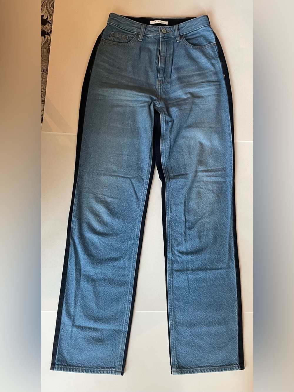 PacSun Dual-Tone Black and Blue 90’s Boyfriend Straight Leg Cotton Denim Jeans